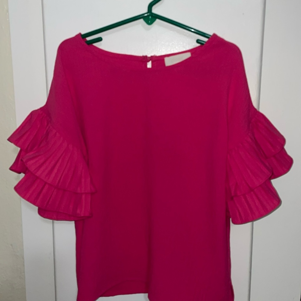 Hot pink xs ruffle shirt